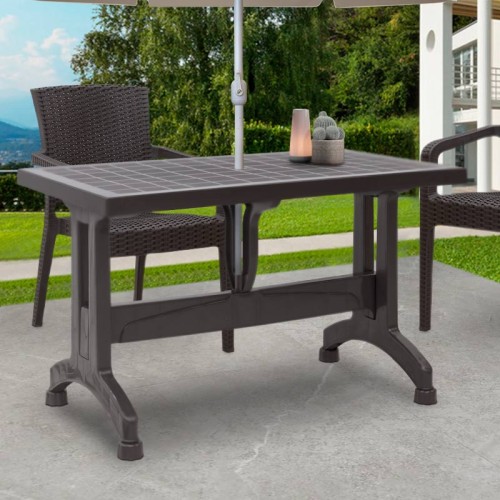 Τραπέζι πολυπροπυλενίου Callan χρώμα καφέ 140x80x73εκ.