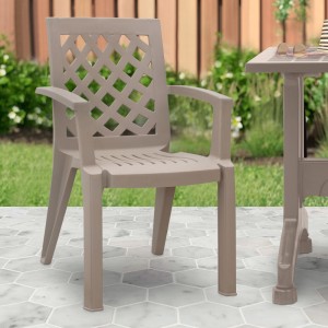 Πολυθρόνα πολυπροπυλενίου Kira χρώμα cappuccino 58x52x87εκ.