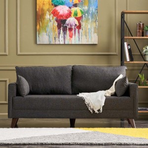 Καναπές Bella διθέσιος υφασμάτινος χρώμα ανθρακί 177x81x85εκ.