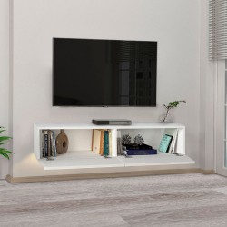 Έπιπλο τηλεόρασης επιτοίχιο Aristo με LED χρώμα λευκό 135x31,6x25εκ.