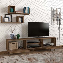 Έπιπλο τηλεόρασης Seddra χρώμα καρυδί 180x31,5x45εκ.