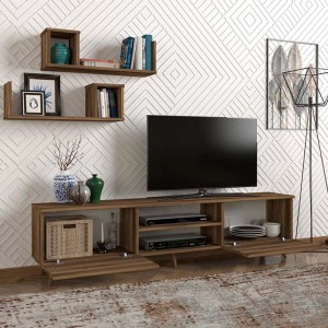Έπιπλο τηλεόρασης Seddra χρώμα καρυδί 180x31,5x45εκ.