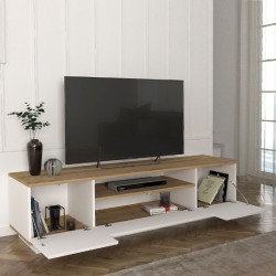 Έπιπλο τηλεόρασης Fedya χρώμα λευκό - sapphire oak 180x45x44,6εκ.
