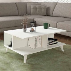 Τραπεζάκι σαλονιού Sedra χρώμα λευκό 90x60x38,6εκ.