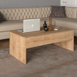 Τραπεζάκι σαλονιού Devon με σερβιτόρο χρώμα sapphire oak 110x60x44,8εκ.