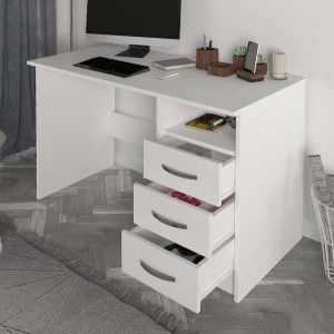 Γραφείο εργασίας Eldoris χρώμα λευκό 120x60x75εκ.