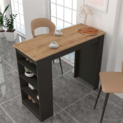 Τραπέζι μπαρ Monaco χρώμα ανθρακί - sapphire oak 120x51,6x101,8εκ.