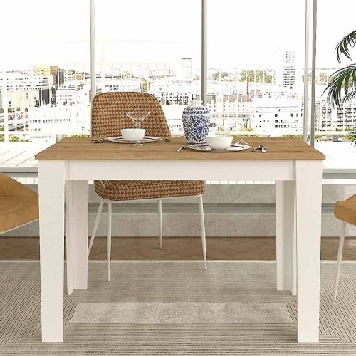 Τραπέζι Darlen χρώμα λευκό - sapphire oak 110x72x74εκ.