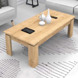 Τραπεζάκι σαλονιού Seda χρώμα φυσικό οξιάς 110x60x41εκ.