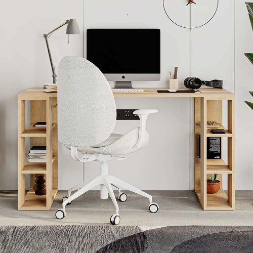 Γραφείο εργασίας Colmar χρώμα sapphire oak 140x60x75εκ