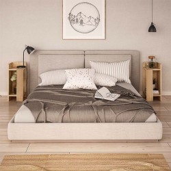 Κομοδίνο Elos σετ 2 τεμαχίων χρώμα sapphire oak 25x27x60εκ.