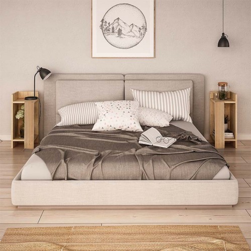 Κομοδίνο Elos σετ 2 τεμαχίων χρώμα sapphire oak 25x27x60εκ.