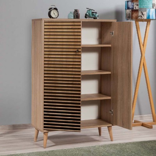 Παπουτσοθήκη - Ντουλάπι Soho χρώμα sonoma 80x36x127εκ.