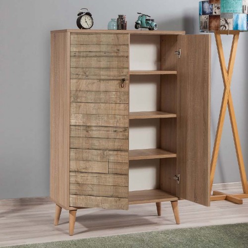 Παπουτσοθήκη - Ντουλάπι Soho χρώμα sonoma 80x36x127εκ.