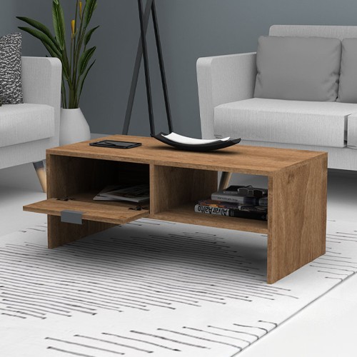 Τραπεζάκι σαλονιού Galaxy χρώμα καρυδί 100x50x42εκ.