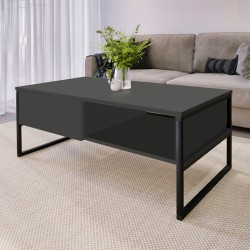 Τραπεζάκι σαλονιού Lawrence χρώμα ανθρακί 105x60x46εκ.