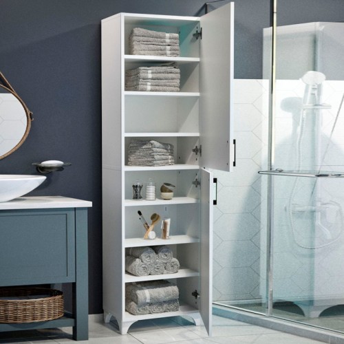 Ντουλάπι κουζίνας/μπάνιου Charlie χρώμα λευκό 49x31,8x173,9εκ. Ντουλάπι κουζίνας/μπάνιου Charlie χρώμα λευκό 49x31,8x173,9εκ.