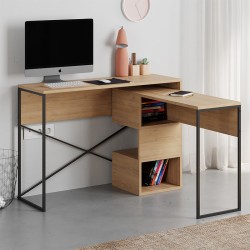 Γραφείο εργασίας πολυμορφικό Badau χρώμα sapphire oak 110x37,2x77εκ.
