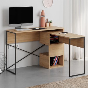 Γραφείο εργασίας πολυμορφικό Badau χρώμα sapphire oak 110x37,2x77εκ.