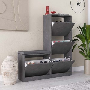 Παπουτσοθήκη Dude χρώμα γκρι ρετρό104,8x26x118,5εκ.