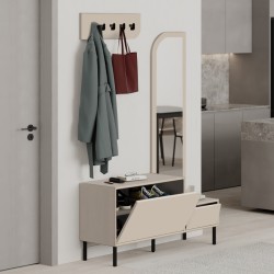 Έπιπλο εισόδου Mila με κρεμάστρα χρώμα sandstone120x37x171,6εκ.