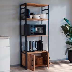 Έπιπλο κουζίνας Agero μεταλλικό - μελαμίνης χρώμα μαύρο - pine oak 56,1x30x138,3εκ. Έπιπλο κουζίνας Agero μεταλλικό - μελαμίνης χρώμα μαύρο - pine oak 56,1x30x138,3εκ.