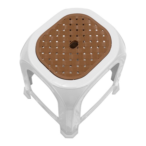 Σκαμπώ πολυπροπυλενίου στοιβαζόμενο Desia χρώμα λευκό 35x35x45εκ.