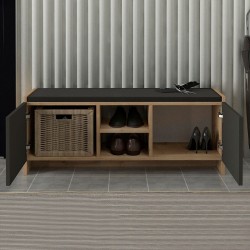 Παπουτσοθήκη Verly χρώμα sapphire oak - ανθρακί 110x33,2x43εκ.