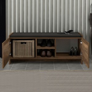 Παπουτσοθήκη Verly χρώμα καρυδί 110x33,2x43εκ.