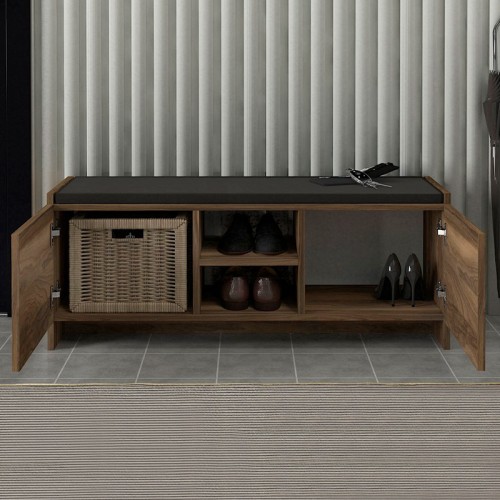 Παπουτσοθήκη Verly χρώμα καρυδί 110x33,2x43εκ.
