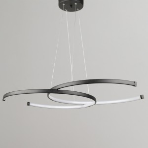 Φωτιστικό οροφής Led Cres μεταλλικό χρώμα μαύρο 70x48x65εκ.