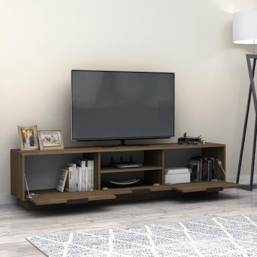 Έπιπλο τηλεόρασης Mensa χρώμα καρυδί 180x35x43cm.