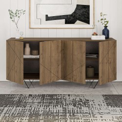 Μπουφές Jakomen χρώμα ανοιχτό καρυδί 180x41,7x80εκ.