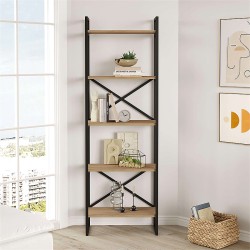 Βιβλιοθήκη Dusan χρώμα sepet oak 58x30x175εκ.