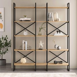 Βιβλιοθήκη Dusan χρώμα sepet oak 143,5x30x175εκ.