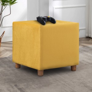 Σκαμπώ Daisy υφασμάτινο χρώμα κίτρινο 40x40x40εκ.