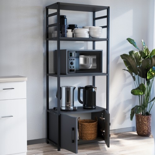 Έπιπλο κουζίνας Agero μεταλλικό - μελαμίνης χρώμα ανθρακί 56,1x30x138,3εκ. Έπιπλο κουζίνας Agero μεταλλικό - μελαμίνης χρώμα ανθρακί 56,1x30x138,3εκ.