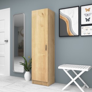 Ντουλάπα ρούχων - παπουτσοθήκη Petro μονόφυλλη χρώμα φυσικό οξιάς 45x38x180εκ. Ντουλάπα ρούχων - παπουτσοθήκη Petro μονόφυλλη χρώμα φυσικό οξιάς 45x38x180εκ.
