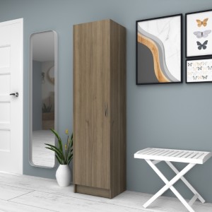 Ντουλάπα ρούχων - παπουτσοθήκη Petro μονόφυλλη χρώμα καρυδί 45x38x180εκ. Ντουλάπα ρούχων - παπουτσοθήκη Petro μονόφυλλη χρώμα καρυδί 45x38x180εκ.