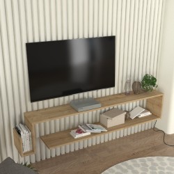 Έπιπλο τηλεόρασης επιτοίχιο Regnar χρώμα sapphire oak 168,6x25x31,8εκ.