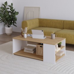 Τραπεζάκι σαλονιού Berg χρώμα sapphire oak - λευκό 110x60x40εκ.