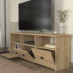 Έπιπλο τηλεόρασης Mahen χρώμα sapphire oak 140x35x49,8εκ.