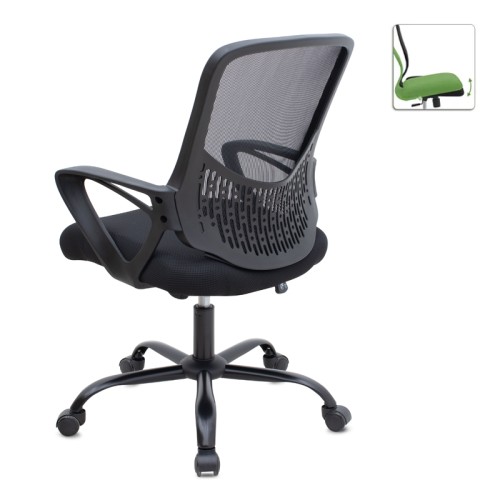 Καρέκλα γραφείου Freda με ύφασμα Mesh χρώμα μαύρο 65x65x90/100εκ.