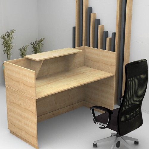 Γραφείο υποδοχής - reception Lemmon χρώμα φυσικό οξιάς 120x70x110εκ.