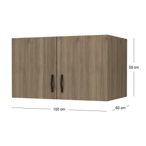 Πατάρι ντουλάπας Victoria δίφυλλο χρώμα καρυδί 100x60x59εκ.
