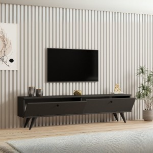 Έπιπλο τηλεόρασης Paris χρώμα ανθρακί 160x25x35εκ.