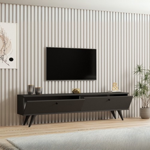 Έπιπλο τηλεόρασης Paris χρώμα ανθρακί 160x25x35εκ.