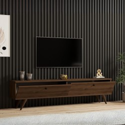 Έπιπλο τηλεόρασης Paris χρώμα καρυδί 160x25x35εκ.