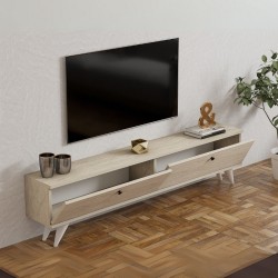 Έπιπλο τηλεόρασης Paris χρώμα travertine 160x25x35εκ.