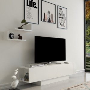 Έπιπλο τηλεόρασης Matera χρώμα λευκό 150x31,5x41,6εκ.